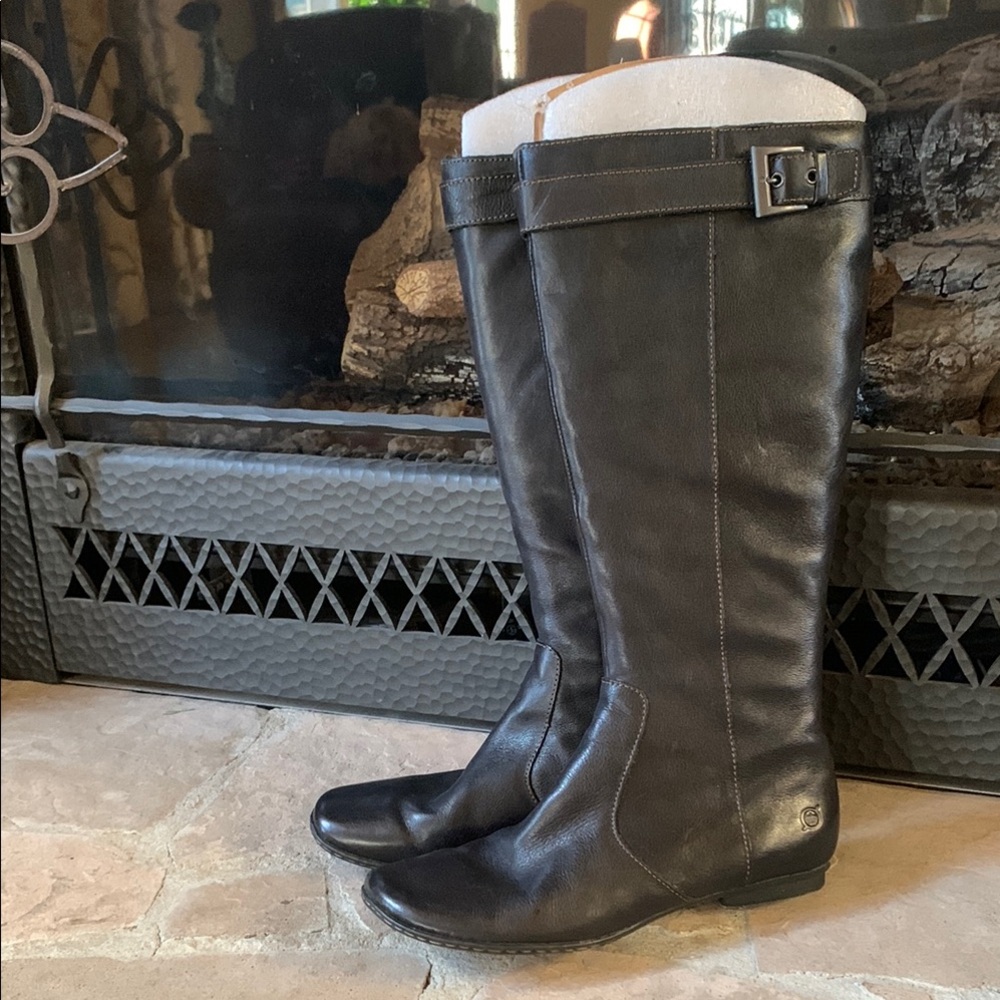 Born Persimmon Leather Upper Riding Boots EUC ❤️